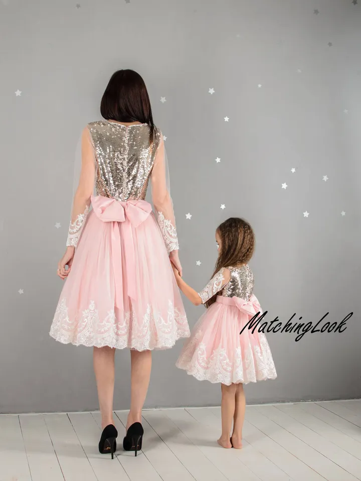 Mommy And Me Outfit, Matching Dresses, Mother and Daughter Dress, Girl Sequin Dress, Princess Dress, Photoshoot Dress, Girl Birthday