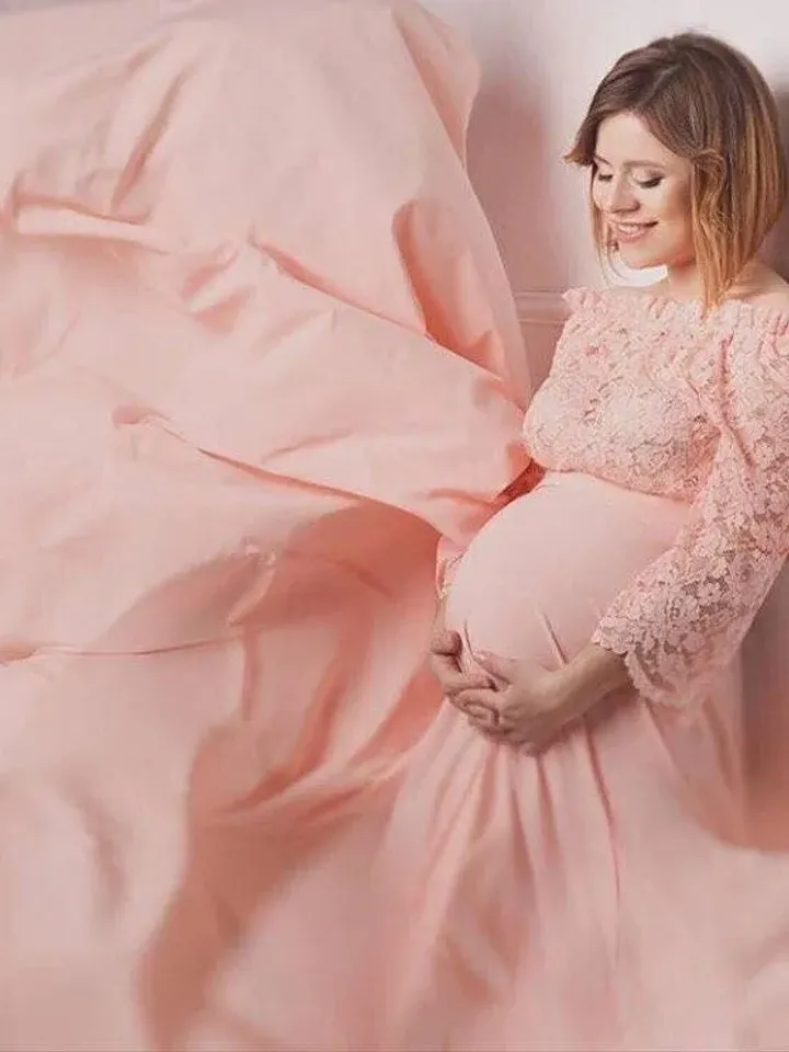 Maternity Gown, Pregnancy Dress, Lace Maternity Dress, Formal Maternity Gown, Maternity Photoshoot Dress, Maternity Photo Props, Photo Gown