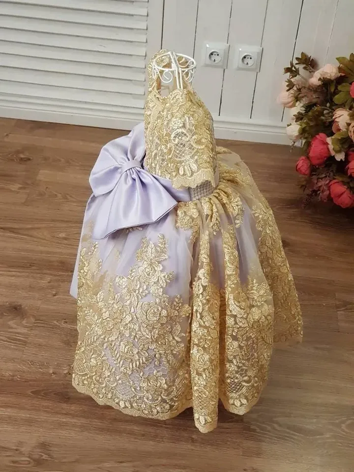 Birthday Outfit 1 Year Old, Flower Girl Dress, Golden Dress, Baby Girl Dress, Princess Tutu Dress, Toddler Girl Dress, 1st Birthday Dress