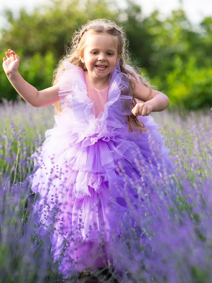 Lavender Tutu Dress, Baby Girl Tiered Dress, Lilac Tulle Dress, Birthday Party Dress, Princess Outfit, Purple Tutu Dress, Photoshoot Dress
