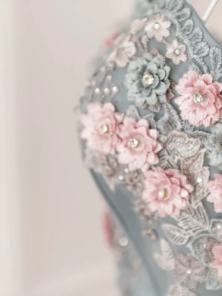 Grey and Pink Wedding Dress, Couture Tulle Photoshoot Dress, Tiered Tulle Gown, Ombre Tulle Dress, Tiered Wedding Dress, Bridal Separates