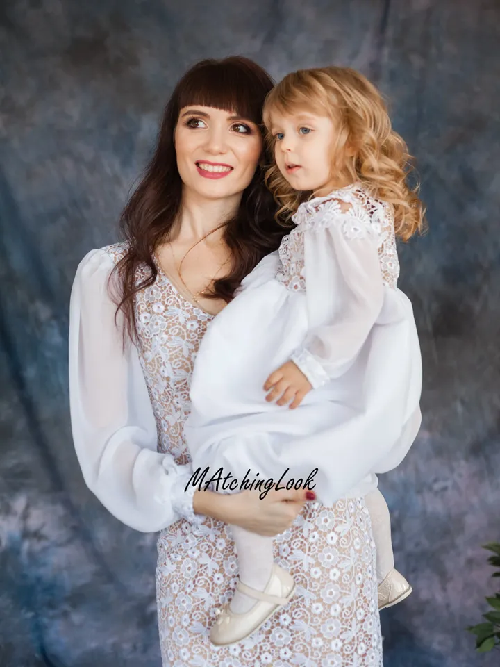 Baptism Mommy And Me Outfits, Mother Daughter Matching Dresses, First Communion Dress, Christening Dresses, Girl White Dress, Blessing Dress