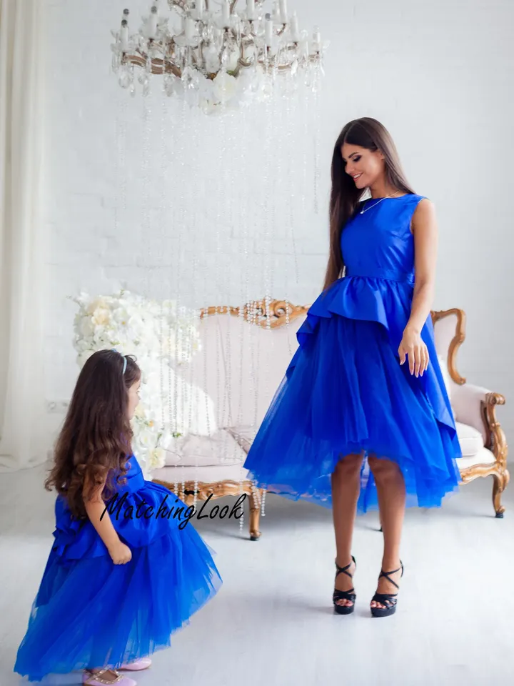 Mommy And Me Dress, Matching Mother Daughter Dress, Flower Girl Dress, Hanukkah Dress, Photoshoot Dress, Matching Blue Dresses, Formal Dress