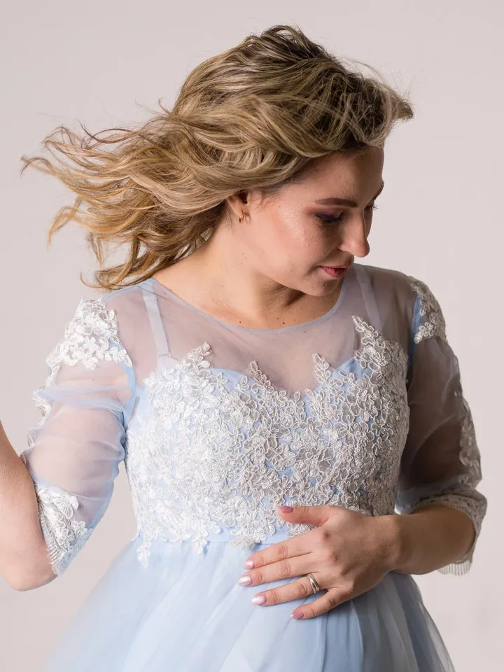 Baby Blue Baby Shower Dress, Maternity Dress For Photo Shoot, Tulle Maternity Dress, Maternity Gown, Pregnancy Dress, Maternity Long Dress