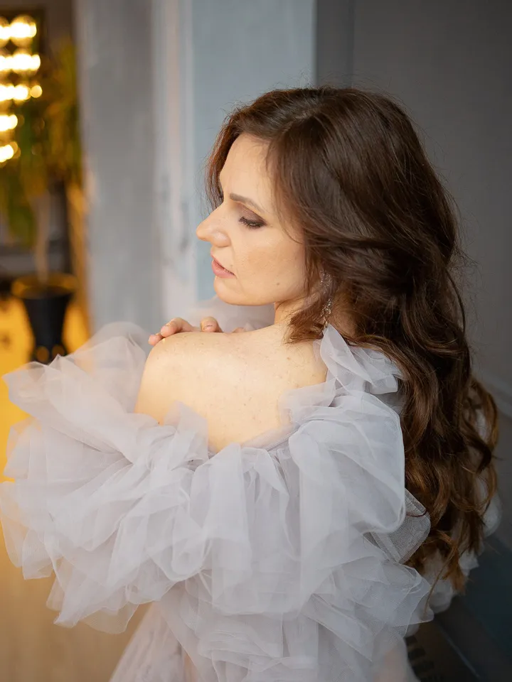 Grey Photoshoot Cape, Maternity Robe With Long Train, Maternity Robe For Photoshoot, Boudoir Robe, Pregnancy Gown Robe, Tiered Cape