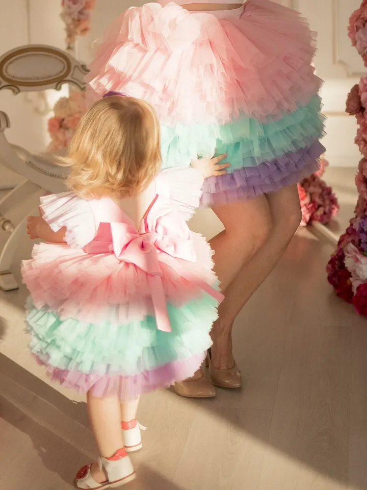 Unicorn Dresses, Mommy And Me Dresses For Photoshoot, Rainbow Matching Dresses, Birthday Party Outfits, Summer Dresses, Baby Tutu Dress