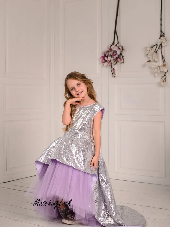 Unicorn Dress, Silver Sequin Dress, New Year Outfit, Flower Girl Dress, Toddler Party Dress, Silver Tutu Dress, Princess Dress,Holiday Dress