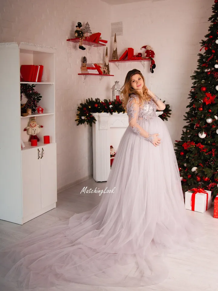 Maternity Dress For Photoshoot, Maternity Gown, Pregnancy Dress, Maternity Photo Props, Maternity Lace Dress, Baby Shower Gowns, Tutu Dress