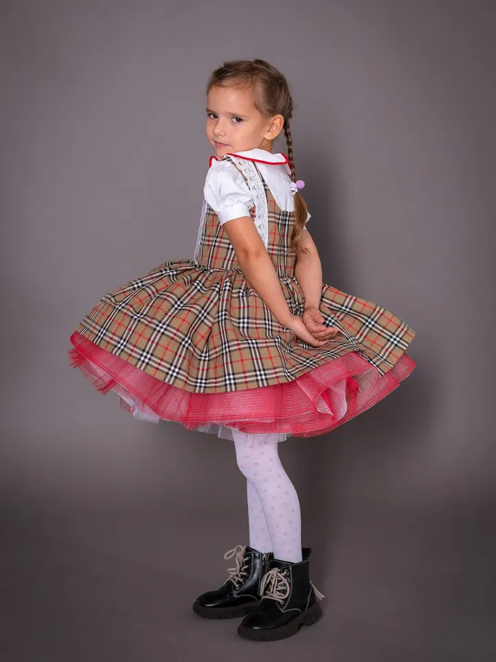 Christmas Girl Dress, Holiday Toddler Dress, Plaid Dress, Tartan Ruffle Dress, Xmas Photography Dress, Tutu Retro Dress, Festive Dress