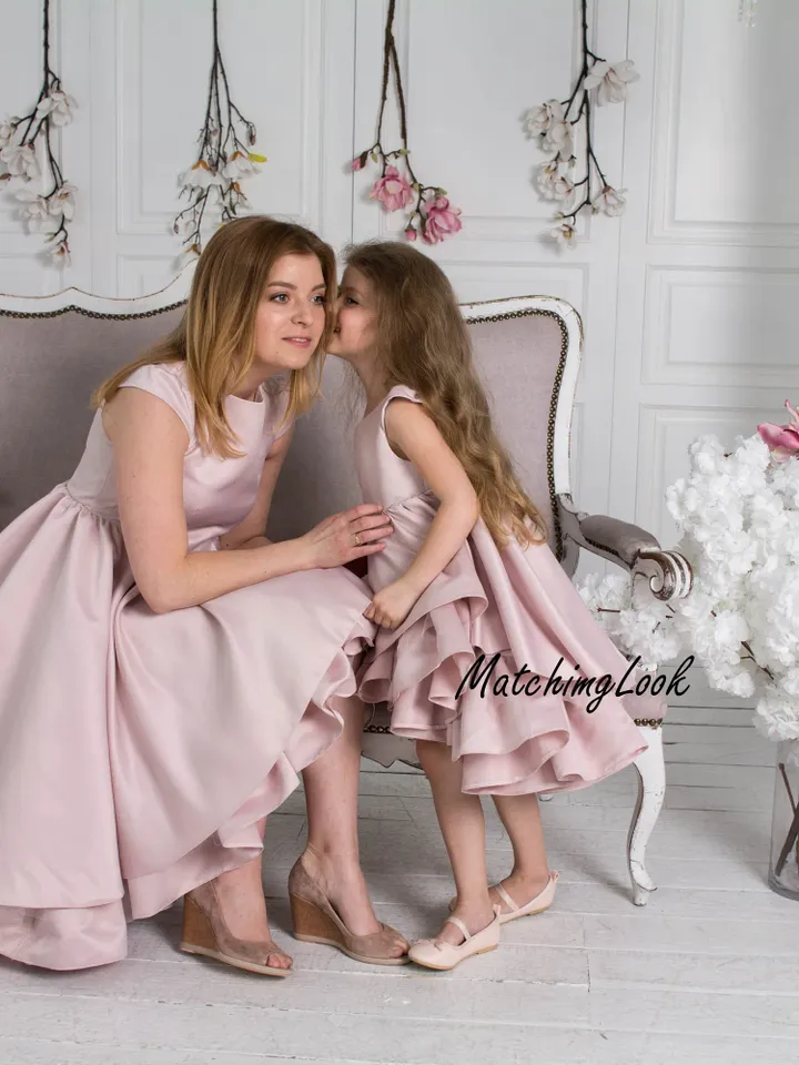 Baby Girl Dress, Special Occasion Dress, 1st Birthday Dress, Blush Pink Dress, Toddler Formal Dress, High Low Dress, Summer Photoshoot
