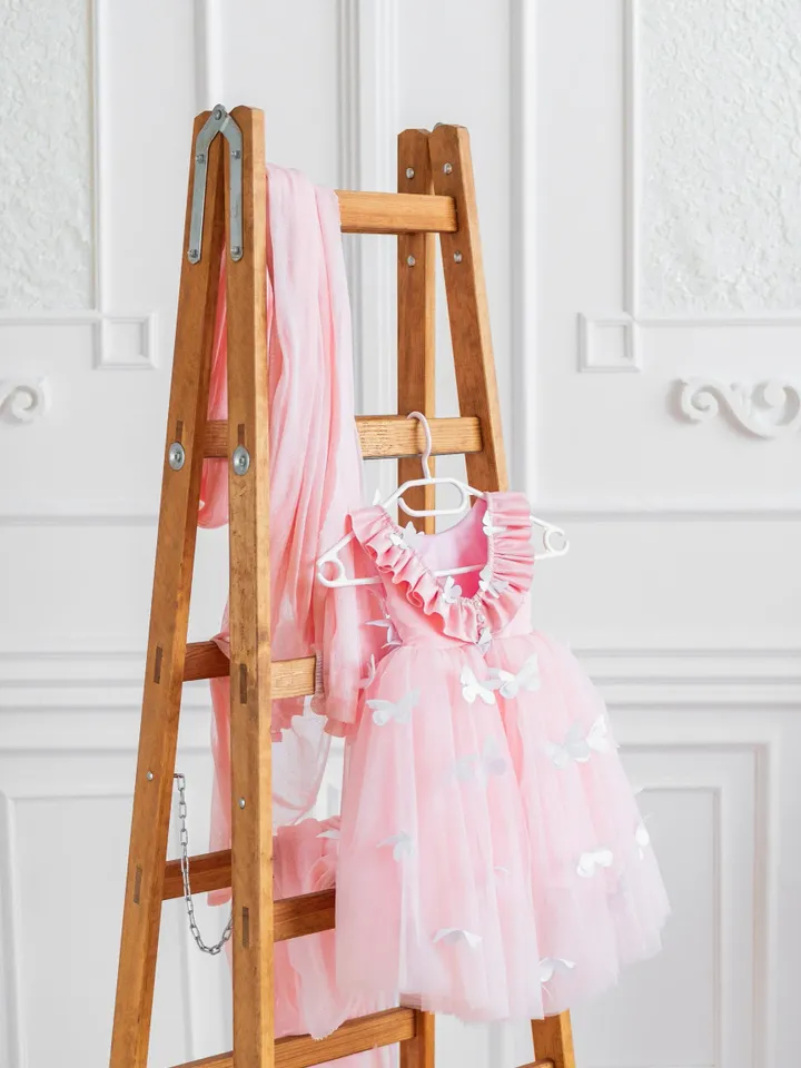 Pink Butterfly Dress, Blush Toddler Dress, 1st Birthday Dress, Summer Tutu Dress, 1st Communion Dress,Flower Girl Dress,Fairy Princess Dress
