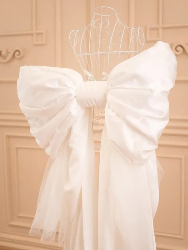 Detachable Satin Bow, Oversized Bow For Wedding Dress, Puffy Detachable Bow Train, Wedding Dress Bow, Flower Girl Dress Bow, Removable Bow