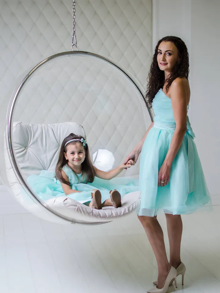 M and 4T Blue Dresses, Mother Daughter Matching Dress, Mint Tutu Dress, Mommy and Me Dress, Party Dress, Photoshoot Dress, Formal Dress