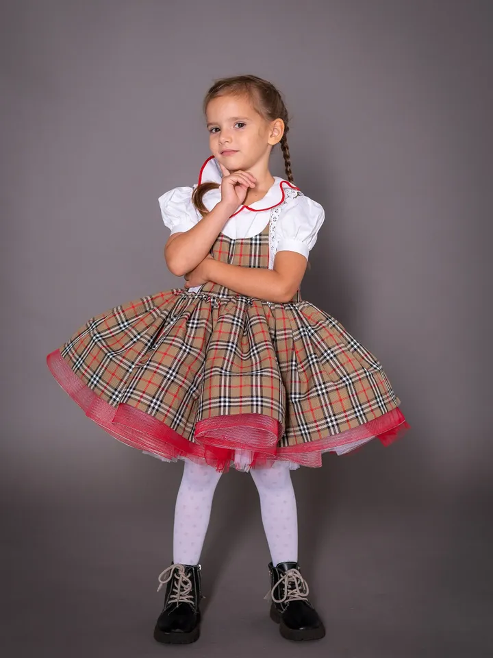 Christmas Girl Dress, Holiday Toddler Dress, Plaid Dress, Tartan Ruffle Dress, Xmas Photography Dress, Tutu Retro Dress, Festive Dress