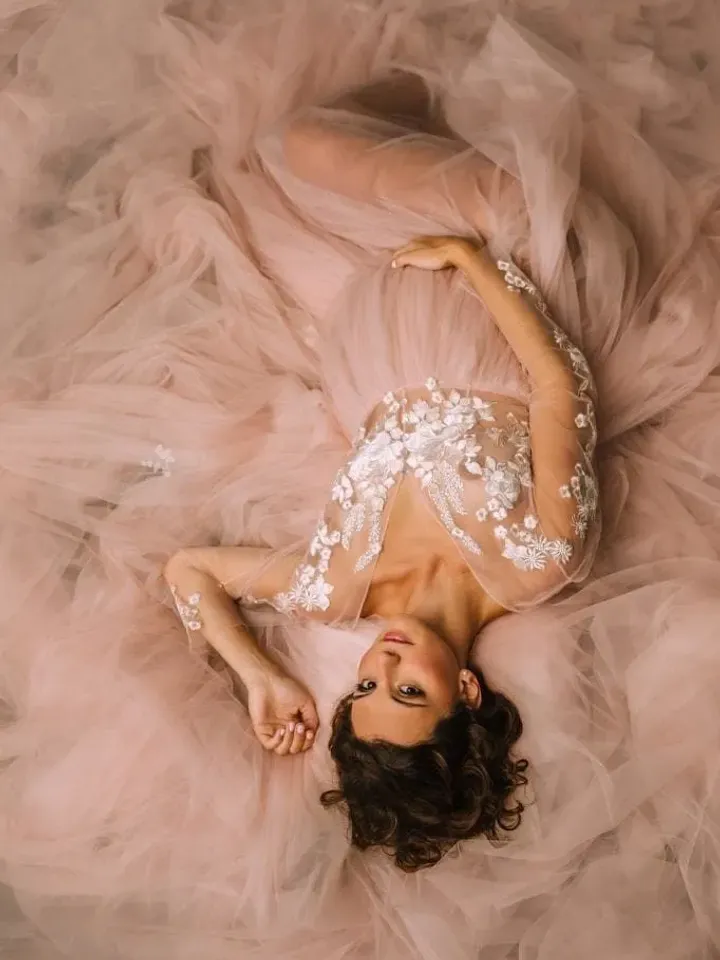 Maternity Dress For Photo Shoot, Maternity Gown, Lace Maternity Wedding Dress, Pregnancy Dress, Prom Maternity Gown, Tulle Maternity Dress