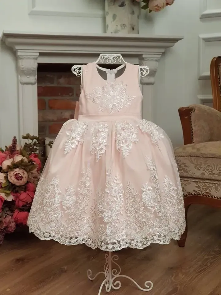 Pink Flower Girl Dress Lace Dress, Girl Birthday Dress Tutu Pink lace, Pageant Dress, First Communion Toddler Infant Baby Girl Dress Wedding