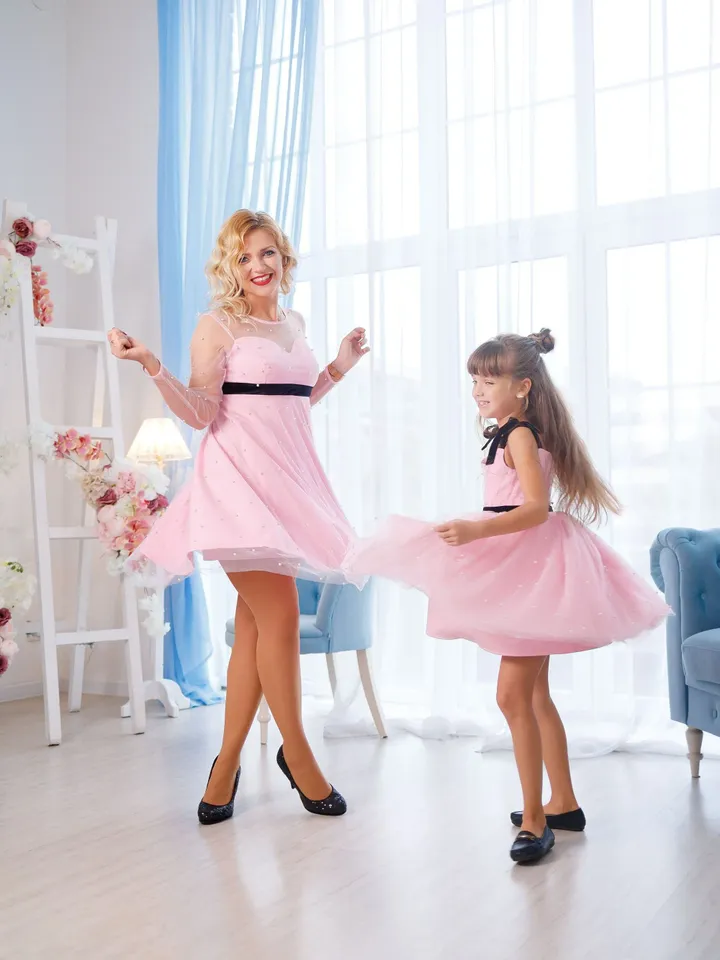 M and 6 years Matching Dresses, Mommy and Me Dresses, Matching Party Outfits, Girl Pink Dress, Photoshoot Dress, Matching Holiday Dresses