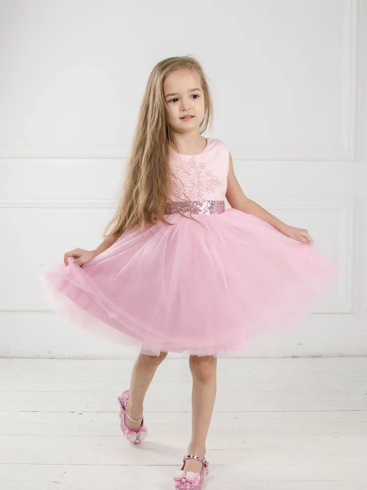 Girl Pink Dress, Flower Girl Dress, First Communion Dress, Baby Girl Dress, Pageant Dress, Special Occasion Dress, Summer Photoshoot Dress