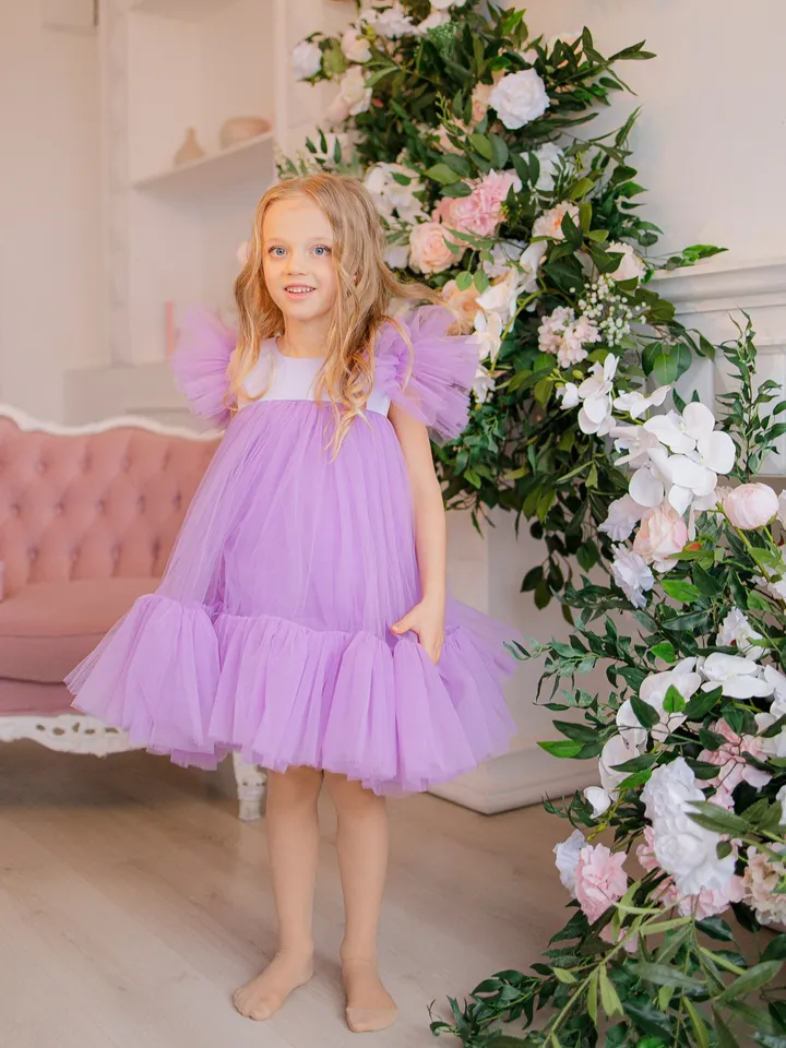 Lavender Tutu Dress, Lilac Toddler Dress, Flower Girl Tulle Dress, Toddler Formal Dress, 1st Birthday Dress, Princess Dress, Photoshoot