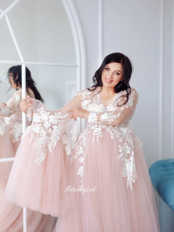 Maternity Dress For Photo Shoot, Maternity Gown, Lace Maternity Wedding Dress, Pregnancy Dress, Prom Maternity Gown, Tulle Maternity Dress