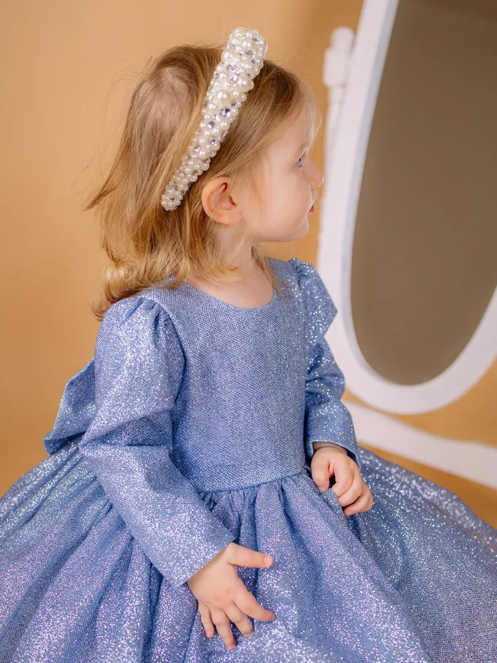 Blue Sparkling Baby Dress, Girl Tutu Dress, 1st Birthday Dress, Glitter Dress, Cake Smash Outfit, Blue Elsa Dress, Tulle Toddler Dress