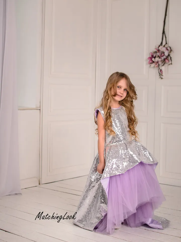 Unicorn Dress, Silver Sequin Dress, New Year Outfit, Flower Girl Dress, Toddler Party Dress, Silver Tutu Dress, Princess Dress,Holiday Dress