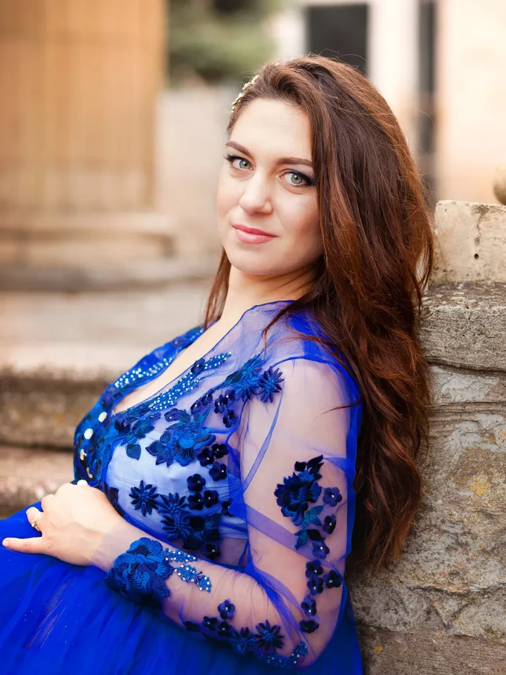 Blue Maternity Dress, Royal Blue Baby Shower Dress, Maternity Photoshoot Dress, Pregnancy Dress, Elegant Dress, Tulle Train Dress, Formal