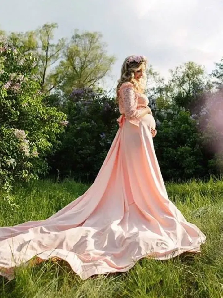 Maternity Gown, Pregnancy Dress, Lace Maternity Dress, Formal Maternity Gown, Maternity Photoshoot Dress, Maternity Photo Props, Photo Gown