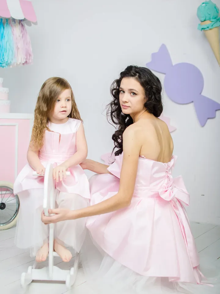 Pink Tutu Dress, Mother Daughter Matching Dress, Photoshoot Dress, Girl Princess Dress, Mommy and Me Outfit, Special Occasion Dress