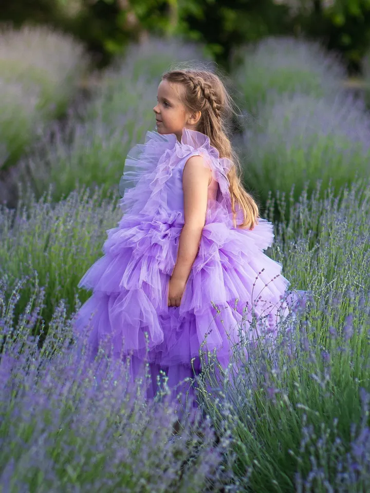 Lavender Tutu Dress, Baby Girl Tiered Dress, Lilac Tulle Dress, Birthday Party Dress, Princess Outfit, Purple Tutu Dress, Photoshoot Dress