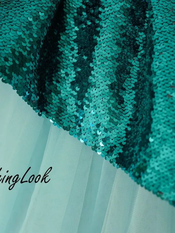 Little Mermaid Dress, Mermaid Outfit For Girls, Ariel Dress, Turquoise Dress, High Low Dress, Elsa Dress, Ariel Cosplay, 1st Birthday Dress