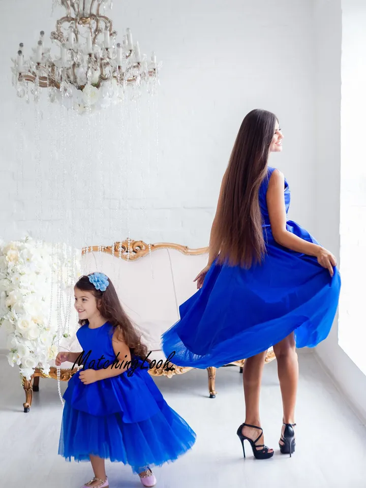 Mommy And Me Dress, Matching Mother Daughter Dress, Flower Girl Dress, Hanukkah Dress, Photoshoot Dress, Matching Blue Dresses, Formal Dress