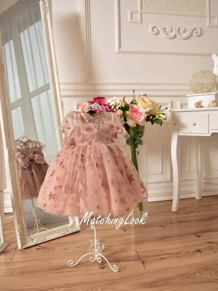 Baby Girl Dress Special Occasion, Toddler Party Dress, 1st Birthday Outfit, Blush Pink Dress, Baby Girl Dress, Flower Girl Dress,Tulle Dress