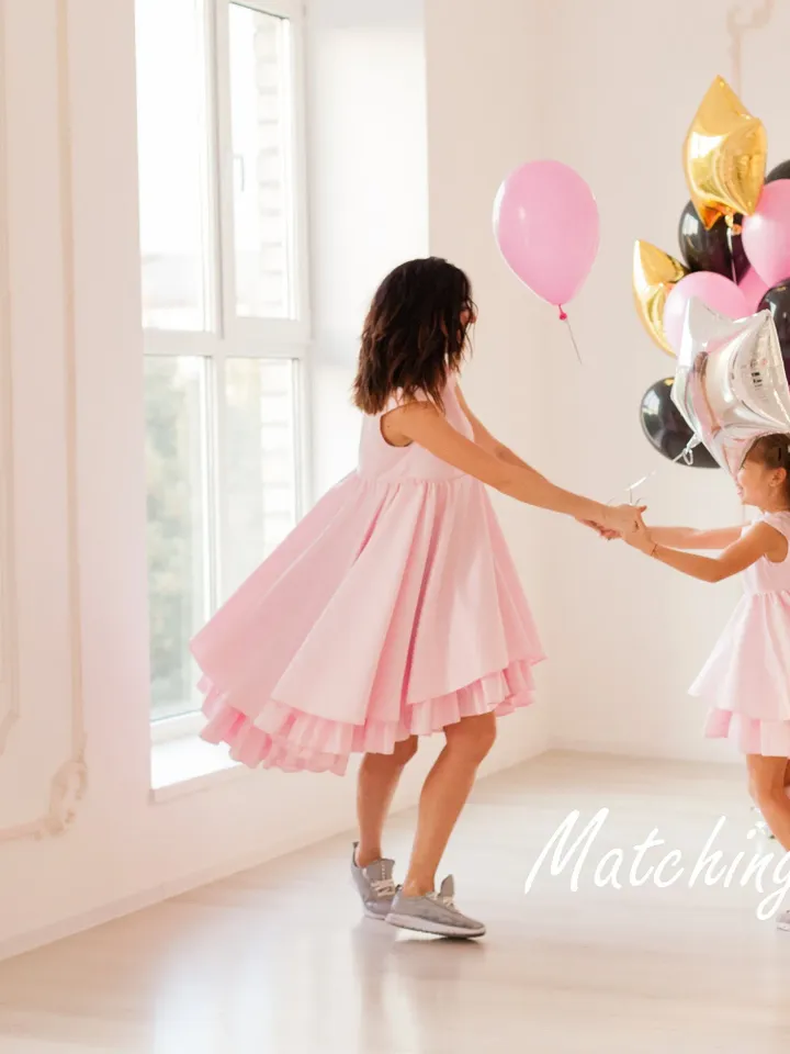 Mommy And Me Dresses, Mother Daughter Matching Dresses, Pink Birthday Dress, Photoshoot Dress, Princess Dress, Girl Sundress, Minimalist
