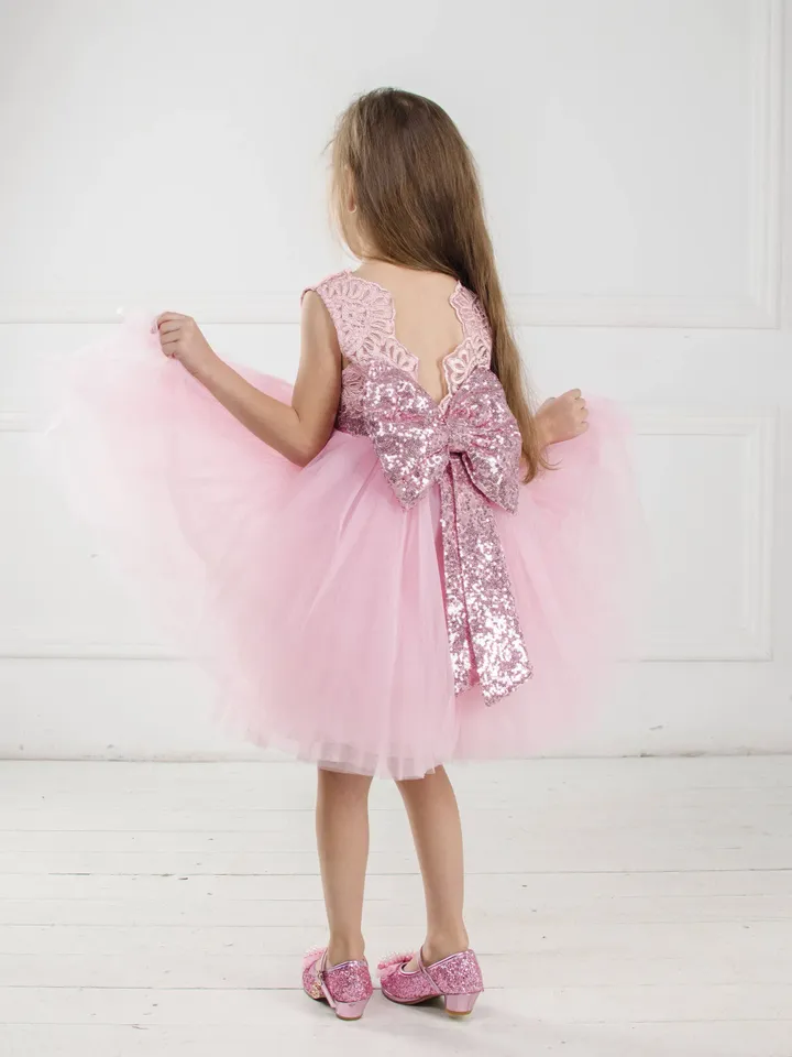 Girl Pink Dress, Flower Girl Dress, First Communion Dress, Baby Girl Dress, Pageant Dress, Special Occasion Dress, Summer Photoshoot Dress