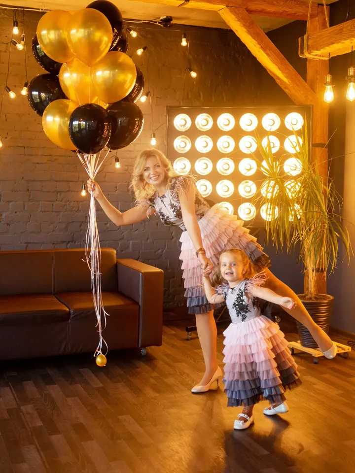 Ombre Mommy and Me Dresses, Mother Daughter Matching Dress, Fancy Dress, Formal Dress, Family Photoshoot Dress, 5th Birthday Dress, Elegant