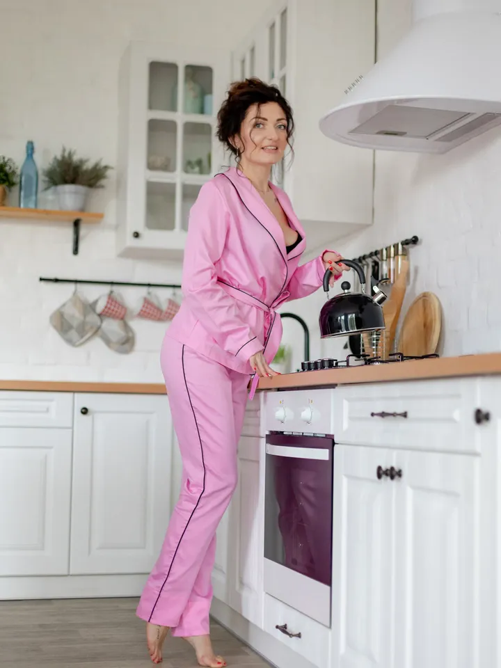 Pink Satin Pajama Set, Women Loungewear, Sexy Pajama, Bridesmaid Pajama, Silky Sleepwear, Women Homewear, Slumber Party Pajama, Cotton