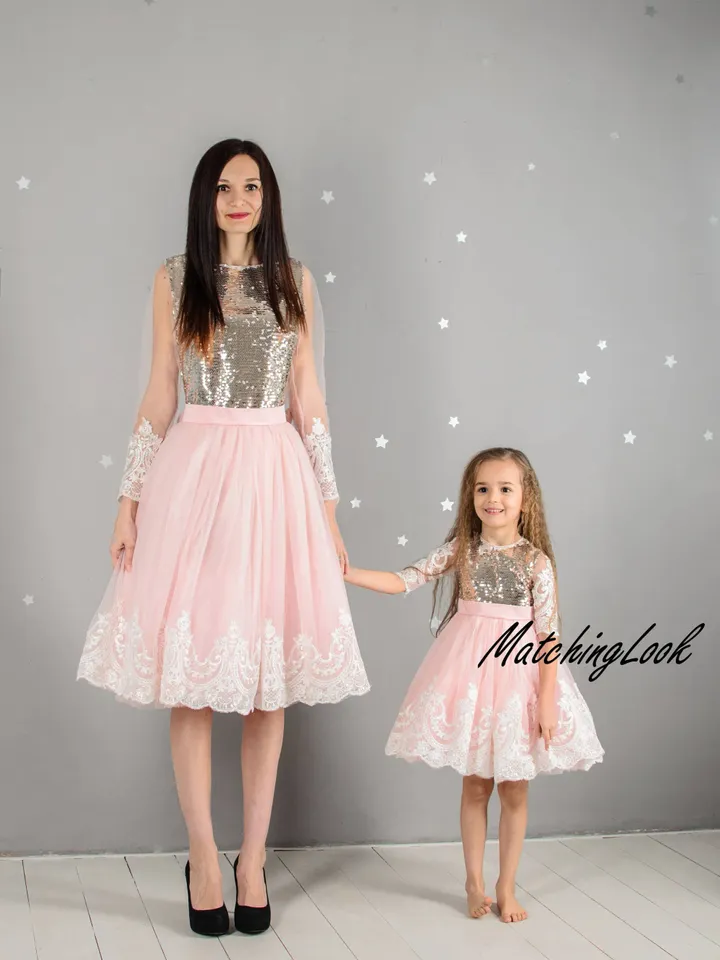 Mommy And Me Outfit, Matching Dresses, Mother and Daughter Dress, Girl Sequin Dress, Princess Dress, Photoshoot Dress, Girl Birthday