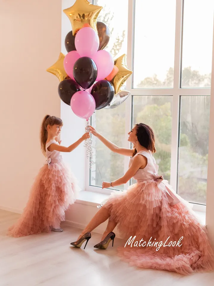 Mommy And Me Dress, Blush Pink Matching Dress, Special Occasion Dress, Flower Girl Dress, Mom And Daughter Dress, Layered Dresses, Photo