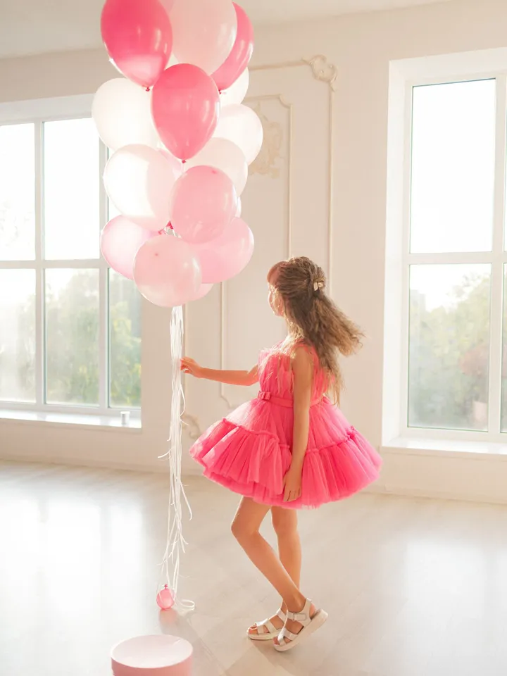 Girl Tutu Dress, Pink Princess Dress, Toddler Photoshoot Dress, Doll Style Dress, Baby Girl Tulle Dress, Hot Pink Dress, Birthday Tutu Dress