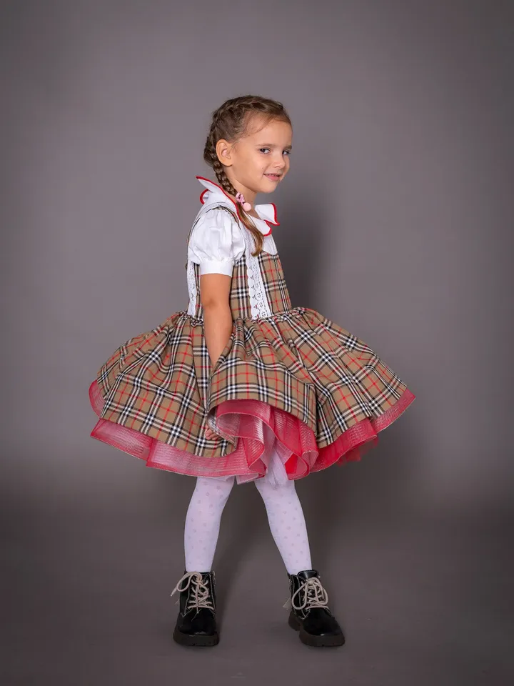 Christmas Girl Dress, Holiday Toddler Dress, Plaid Dress, Tartan Ruffle Dress, Xmas Photography Dress, Tutu Retro Dress, Festive Dress
