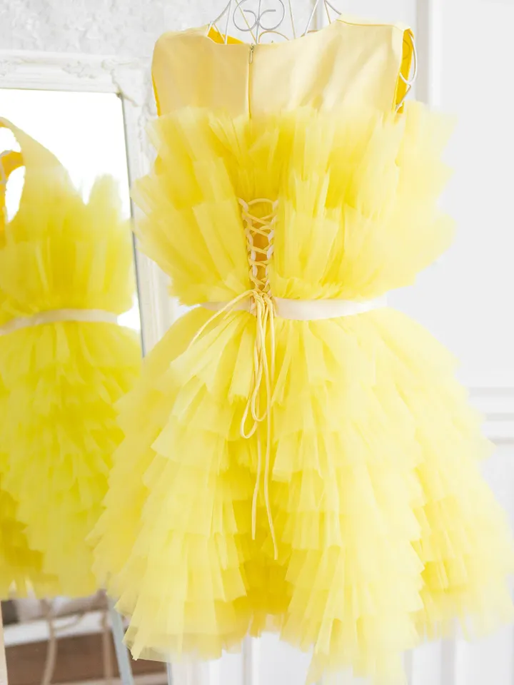 Mother Daughter Matching Dresses, Mommy And Me Yellow Dresses, Cocktail Dresses, Birthday Matching Dresses, Summer Dresses, Tiered Dresses