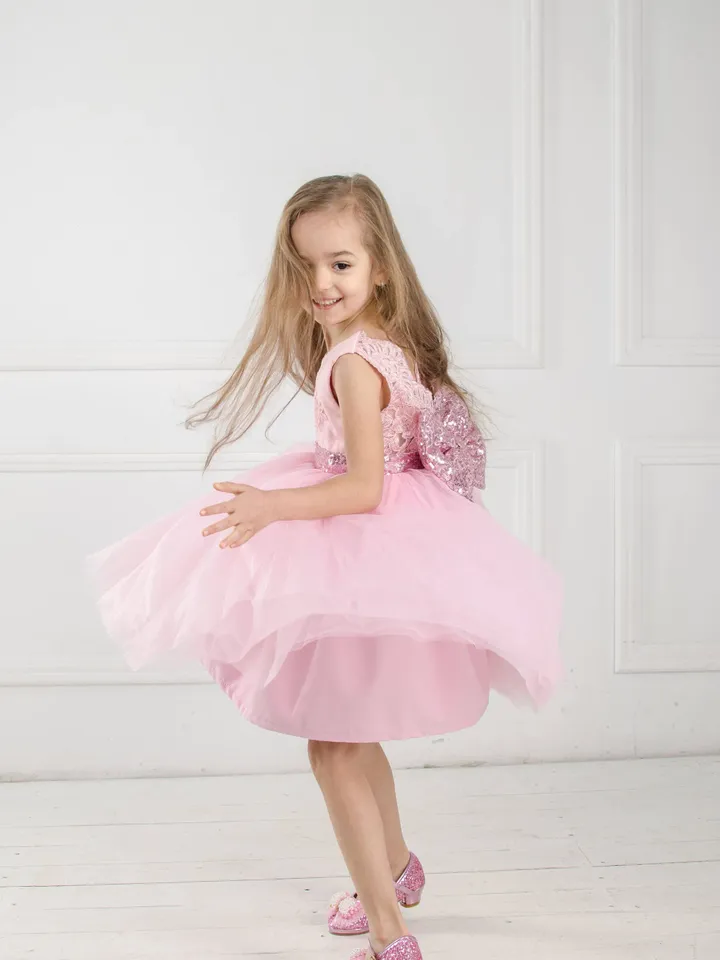 Girl Pink Dress, Flower Girl Dress, First Communion Dress, Baby Girl Dress, Pageant Dress, Special Occasion Dress, Summer Photoshoot Dress