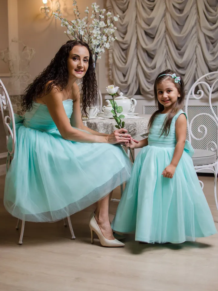 Mother Daughter Matching Dresses, Girl Tutu Dress, Mint Dress, Mommy and Me Outfit, Photoshoot Dress, Princess Dress, Summer Girl Dress