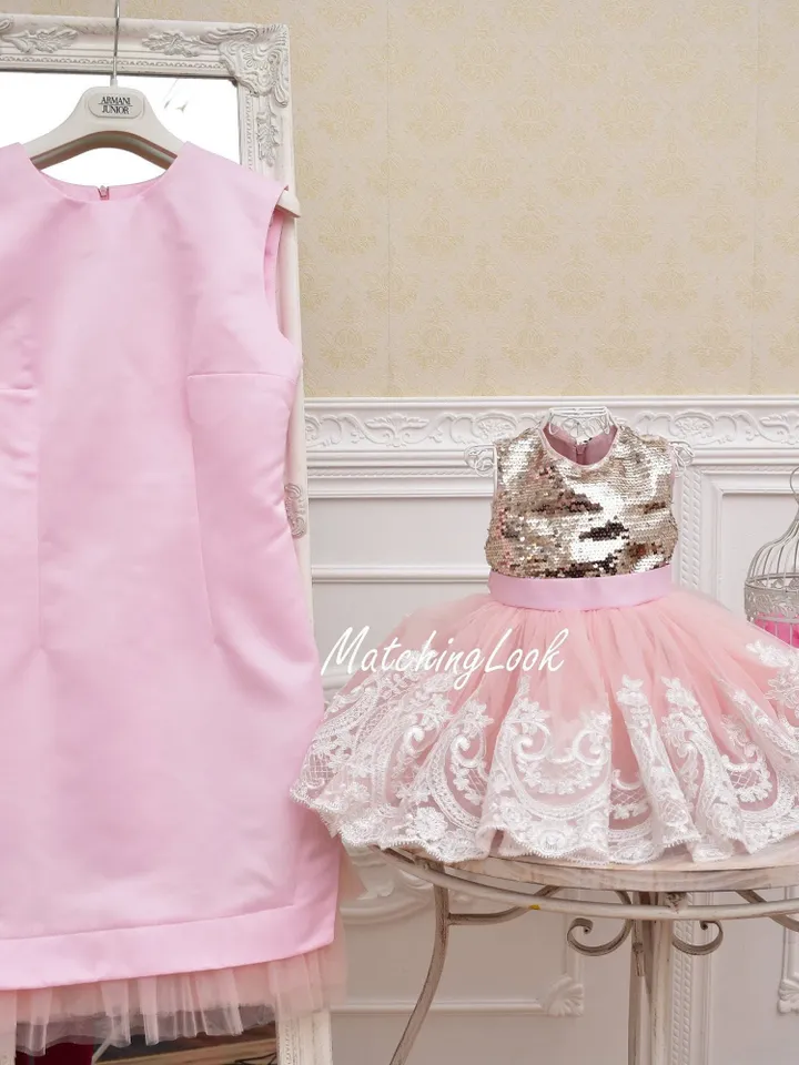 Pink Mother Daughter Matching Dress, Mommy and Me Dress, Special Occasion Dress, 1st Birthday Dress, Baby Girl Tutu Dress, Elegant Dress