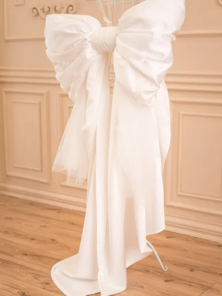 Detachable Satin Bow, Oversized Bow For Wedding Dress, Puffy Detachable Bow Train, Wedding Dress Bow, Flower Girl Dress Bow, Removable Bow