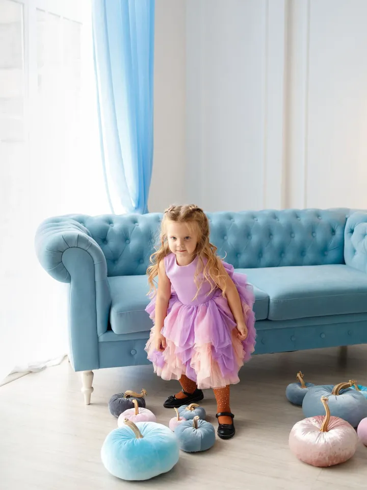Baby Girl Tutu Dress, Lavender And Peach Dress, Birthday Party Outfit, Tulle Dress, Girl Photoshoot Dress, Toddler Dress, Cupcake Dress