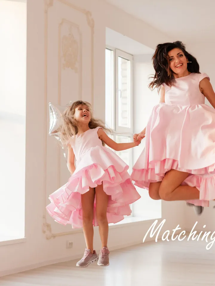 Mommy And Me Dresses, Mother Daughter Matching Dresses, Pink Birthday Dress, Photoshoot Dress, Princess Dress, Girl Sundress, Minimalist