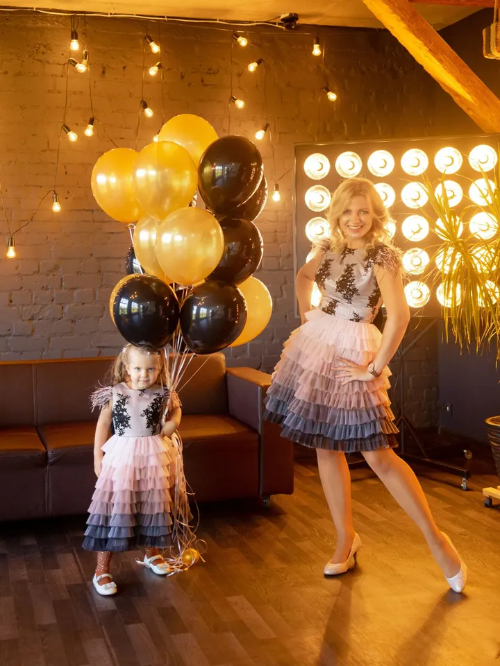 Ombre Mommy and Me Dresses, Mother Daughter Matching Dress, Fancy Dress, Formal Dress, Family Photoshoot Dress, 5th Birthday Dress, Elegant