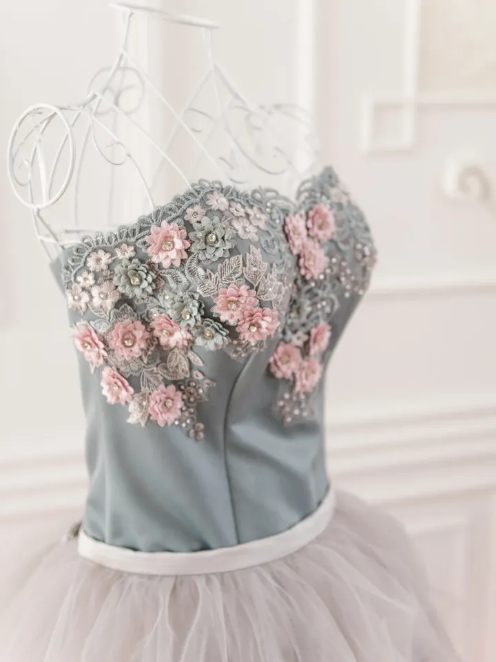 Grey and Pink Wedding Dress, Couture Tulle Photoshoot Dress, Tiered Tulle Gown, Ombre Tulle Dress, Tiered Wedding Dress, Bridal Separates